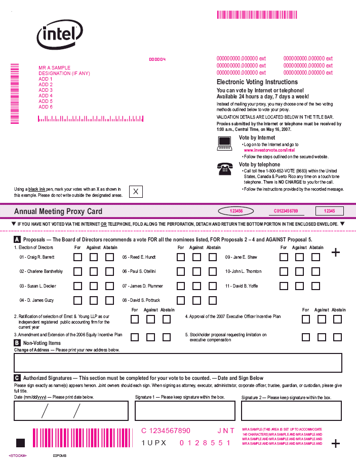 (INTEL PROXY CARD)